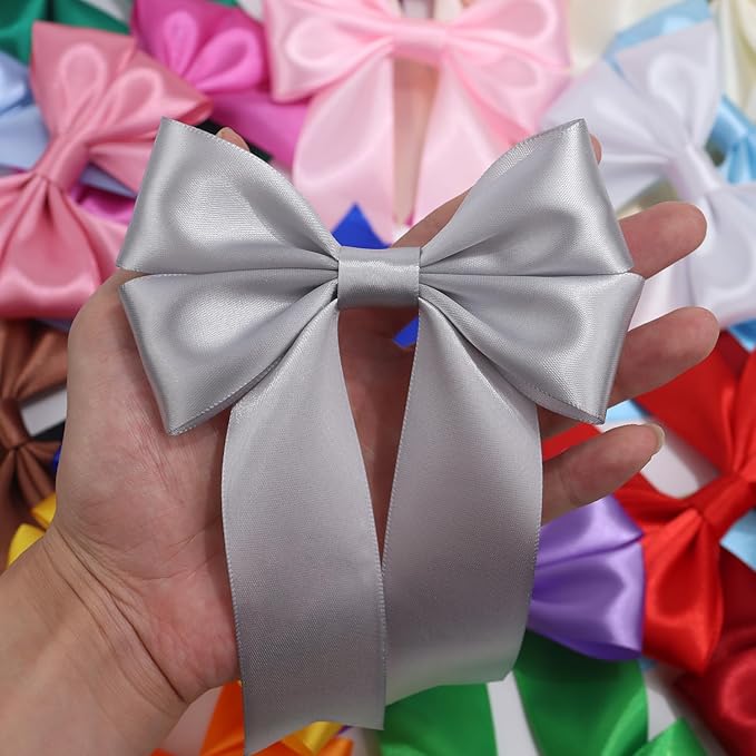 Gray Solid Satin Ribbon 1-1/2 Inch 25 Yards Solid Polyester Fabric Ribbon for Gift Wrapping Wedding Christmas Baby Shower Birthday Party Decoration Handmade Immortal Flower Craft