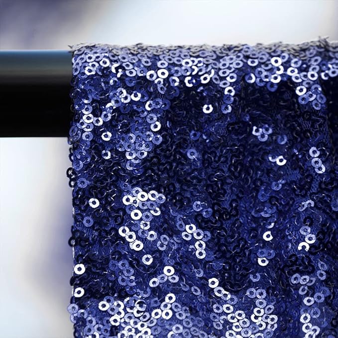 Navy Blue Sequin Backdrop Curtains Glitter Drapes 2FTx8FT 2 Panels for Wedding Birthday Party Decorations Bridal Baby Shower Party Supplies Sparkly Photography Background