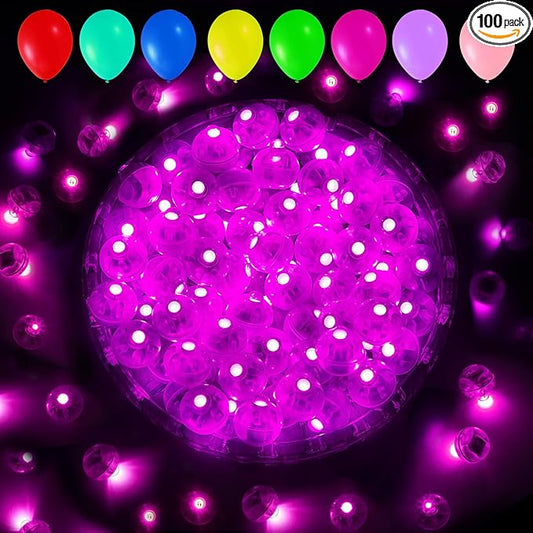 Aogist 100pcs Balloon Lights,Long Standby Time Waterproof Twinkle Mini Light,Battery Powered,Round LED Ball Lamp for Latex Balloon Paper Lantern Party Wedding Christmas Halloween Decorative,Pink-Flash