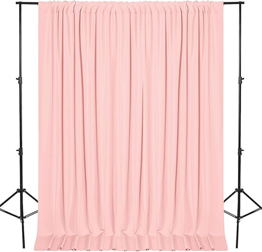 DWCN 10x10 FT Blush Pink Backdrop Curtains for Parties, Photography Backdrop Drapes with Rod Pockets for Wedding Decorations Stage Birthday Family Gatherings, 2 Panels 5ft x 10ft