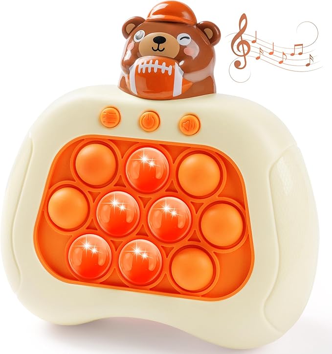 Pop Game,Football Bear Fidget Toy for Kids & Adults, Quick Push Fast Push Sensory Toys for Kids 5-7 & 8-12, Handheld Relaxing Stress Relief Game for Autism, ADHD