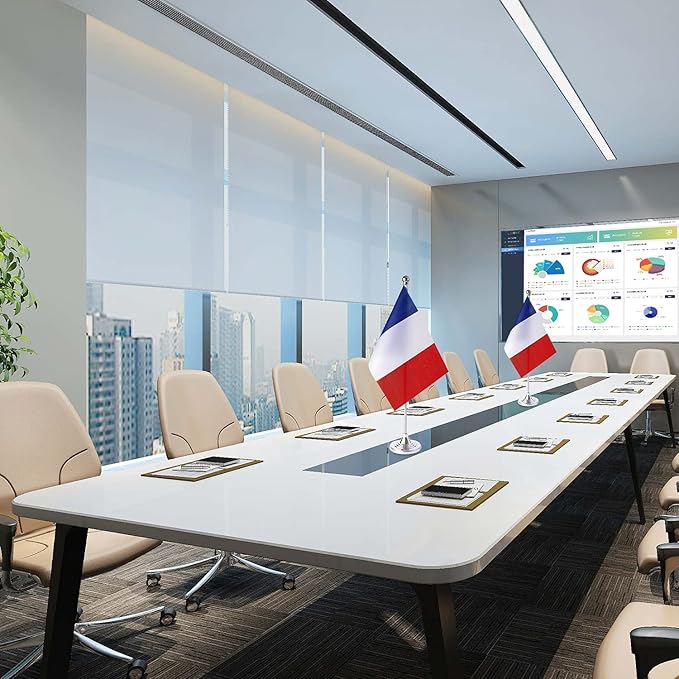 ZXvZYT 2 Pack France flag French Table Flag Small Mini French Desk Flags With Stand Base,International Festival Events Celebration Decorate,Home office Decorations