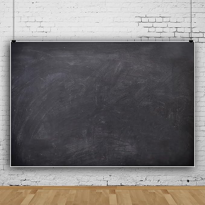 Renaiss 9x6ft Blank Blackboard Backdrop for Photoshoot Man Woman Portrait DIY Chalkboard Photography Background Back to School Banner School Season Photo Booth Props Wedding Teachers` Day Party Decor