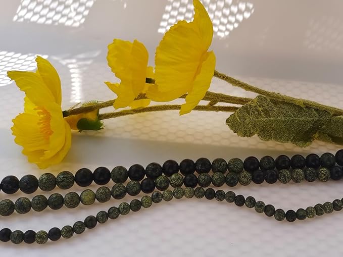 Stone Beads 6mm 140pcs Curbstone Jasper Beads Round Loose Gemstones Beads for Bracelet Necklace Jewelry Making (6mm, 60608 Curbstone Jasper)