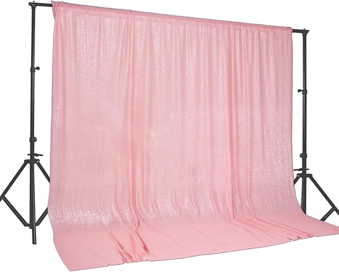 PartyDelight Pink Sequin Backdrop Wedding 20FTx10FT Not Through Background for Wedding PartyEvents Party