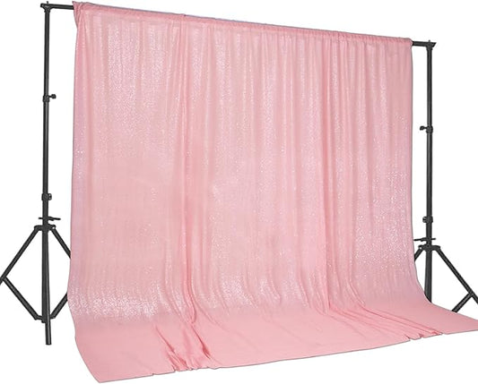 PartyDelight Pink Sequin Backdrop Wedding 20FTx10FT Not Through Background for Wedding PartyEvents Party