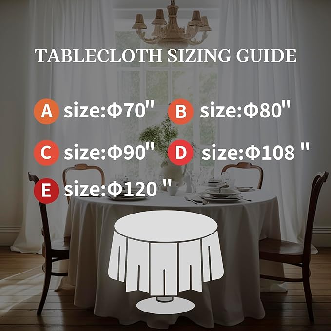 EVERLY 100% Pure Linen Round Tablecloths 108Inch Round Machine Washable Tablecloth for Thanksgiving,Decorative Halloween,Buffet Parties,Picnic,Events,Weddings and Restaurants-Christmas Red