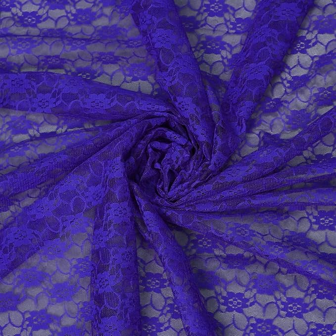 MDS Pack of 15 Wedding 12 x 108 inches Lace Table Runner for Wedding, Decorations for Birthday Parties, Banquets, Graduations, Engagements, and Runners fit Rectangle, Round Table- Royal Blue