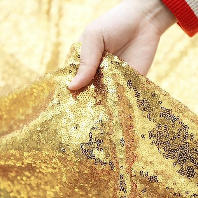 Gold Sequin Backdrop,5FT x 7FT Sequin Photography Backdrop Curtain for Party Decoration