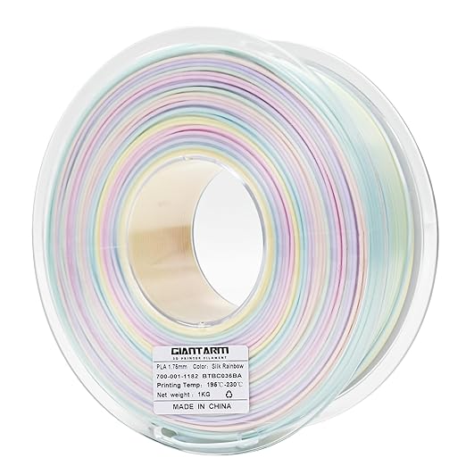 GIANTARM 3D Printer Filament Silk PLA,1.75mm Gradient Rainbow PLA Color Changing Filament with Vacuum Packaging,1kg (2.2lbs) Spool,Dimensional Accuracy +/- 0.02 mm