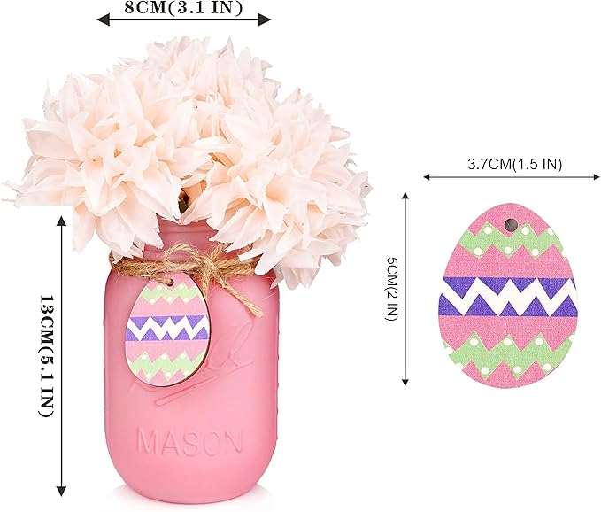 Easter Decorations, Easter Mason Jars Decoration, Easter Farmhouse Decor Dinning Rustic Table Centerpieces Decor for Home, Easter Decorations For The Home, Easter Centerpiece For Table