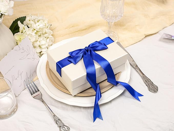 Royal Blue Satin Ribbon 1 inch X Continuous 100 Yards, Single Face Polyester Ribbon Perfect for Gift Wrapping, Flower Bouquet, Wedding Decor, Crafts, Bow Making, Sewing and More