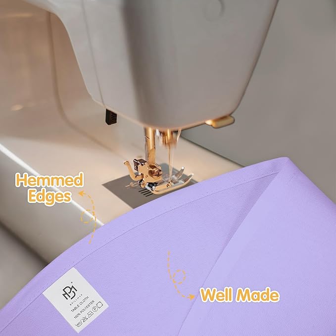 BRILLMAX 6 Pack Lavender Round Tablecloths 108 Inch - Circle Bulk Linen Polyester Fabric Washable Table Cloth Cover for Wedding Reception Banquet Birthday Party Buffet Restaurant