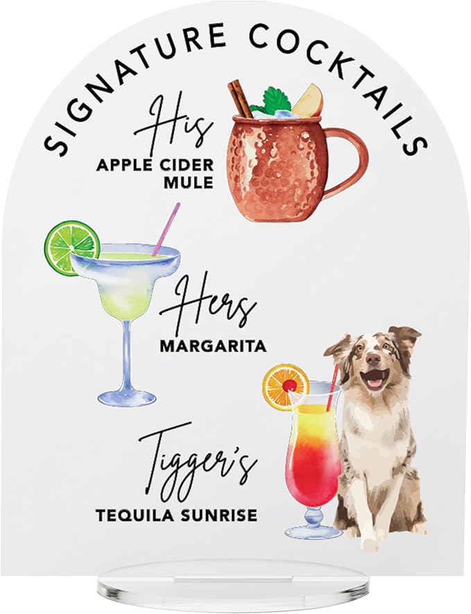 Pet Signature Drink Wedding Signs