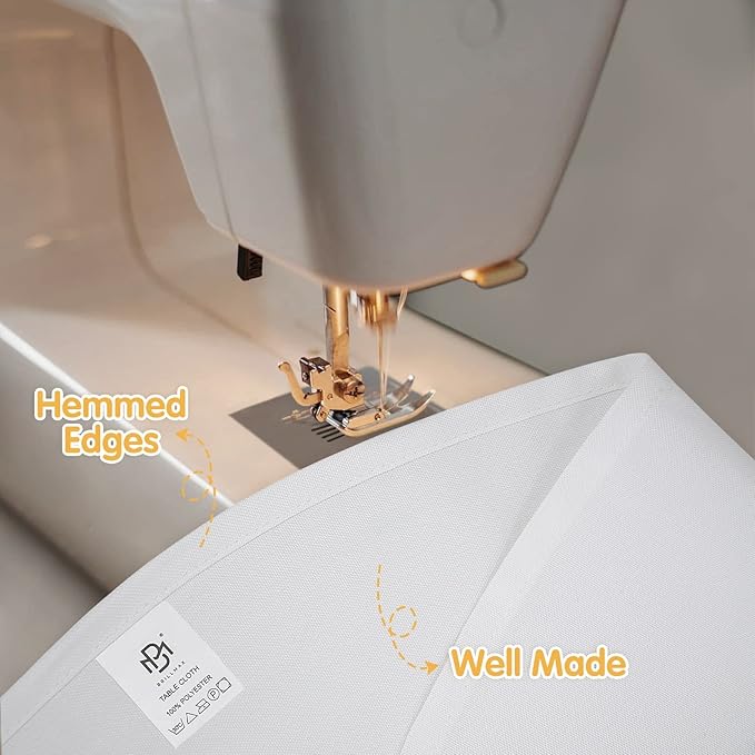 BRILLMAX 6 Pack White Round Tablecloths 108 Inch - Circle Bulk Linen Polyester Fabric Washable Table Cloth Cover for Wedding Reception Banquet Birthday Party Buffet Restaurant