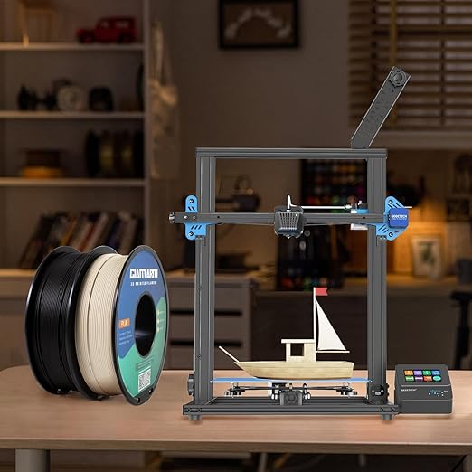 GIANTARM 3D Printer Filament,Black & Grey 2kg PLA Filament 1.75mm,Dimensional Accuracy +/- 0.02 mm,2pcs 1kg Spool (2.2lbs) Fit Most FDM 3D Printers