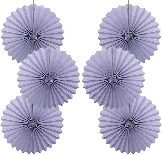 Purple Birthday Decorations,DIY Purple Paper Fans Hanging Decoration ,Party Decorations for Adults 16in,Little Mermaid Party Decor,Baby Shower Decorations 30 Color DIY Set (Light Purple)