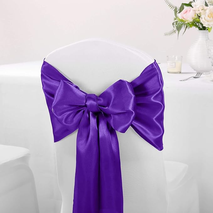 15-Pack Satin Table Runner Purple 12 x 108 inches Long, Table Runners for Wedding, Birthday Parties, Banquets Decorations（15 Pack, 12x108 Inch, Purple）