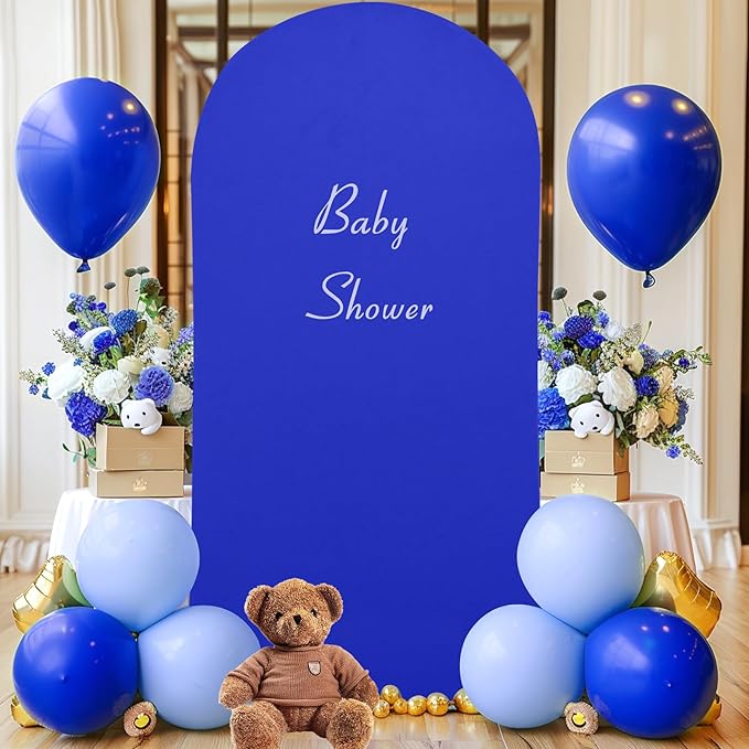 6FT Royal Blue Arch Backdrop Cover - Spandex Fitted Wedding Arch Stand Covers Round Top Chiara Arch Backdrop Cover for Birthday Party Banquet Photo Background Decoration