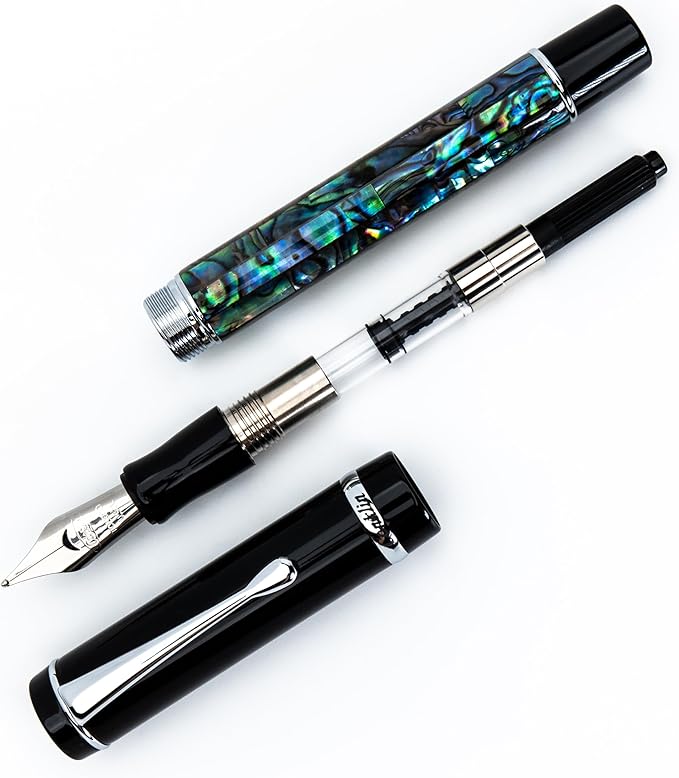 Conklin Duragraph Fountain Pen Abalone Nights - Broad Nib, Elegant Writing Instrument with Stunning Abalone Finish