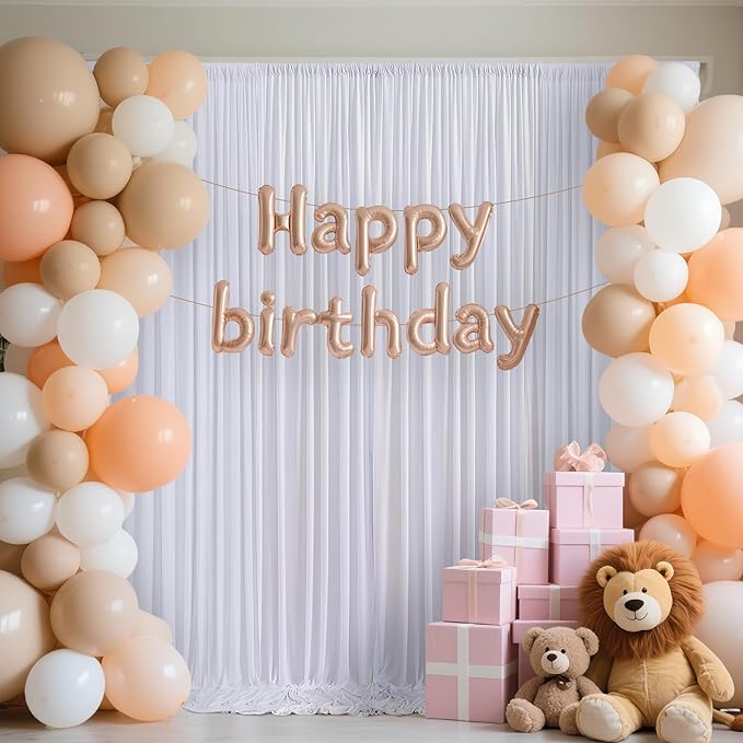 40x10ft Backdrop Curtains for Parties, 8 Panels 5x10ft Photography Backdrop Curtain with Rod Pocket,Backdrop Polyester Background Drapes,Wedding Backdrop Drapes for Birthday Baby Shower Home Decor