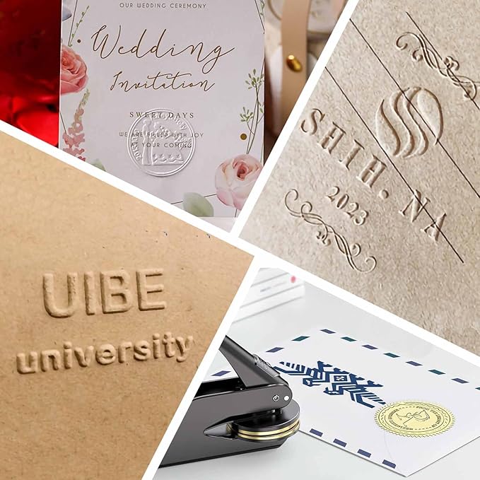 Book Embosser Personalized - Embosser Stamp Custom for Book, Cards, Paper, Napkins, Perfect for Book Lovers, Personal Library and Wedding, A Thoughtful Gift for Any Occasion - Books