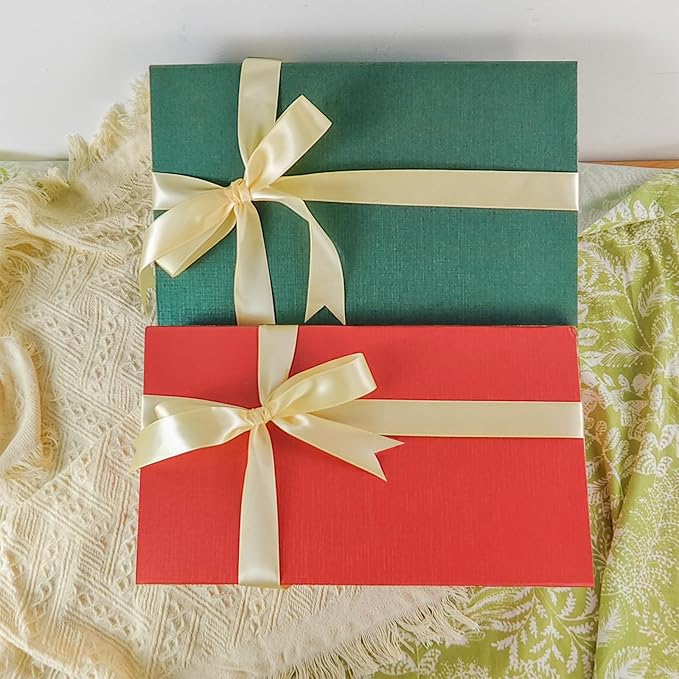 Rinrda Large Green Gift Box,13.75"x9"x4.5", Gift Boxes with Magnetic Lids for Presents Closure Gift Packing for Birthday,Christmas, Halloween,Wedding,Bridal Gifts,Mother's Day Gift Packging