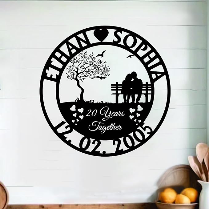 NAZENTI Personalized Metal Sign Wedding Gift, Wedding Gift, Family Name Sign, Outdoor Name, Anniversary, Home Décor