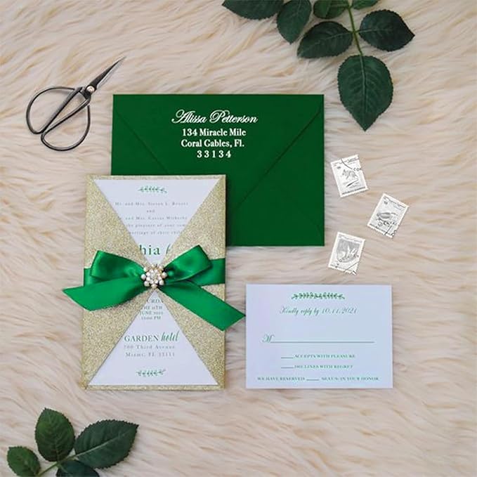 5/8 Inch Emerald Green Satin Ribbon 50 Yards Solid Fabric Ribbons for Gift Wrapping, Crafts and DIY Projects, Bows Making, Wedding, Party, Holiday Decor
