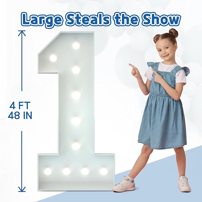 Marquee Numbers 4 Feet Tall Big Light Up Numbers Sweet 16 16th Happy Birthday Decorations Girl Boy White Anniversary Party Decor Large Cardboard Prop Backdrop Sign 16