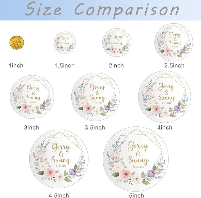 Custom Round Sticker Labels Personalized Stickers with Logo&Text Design Sticker for Wedding Favors Businesses Logo Birthday Gift Boxes Label 50-1000 Pack