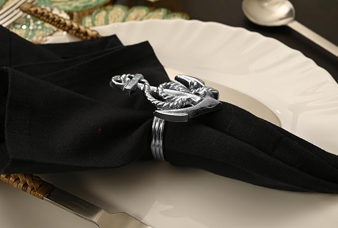 Silver Napkin Rings Set of 12 - Durable & Versatile, Elegant Metal Napkin Rings for Table Settings, Special Occasions, Easter Table Decor & Gift Giving Ideas Silver- ALPHA Living HOME