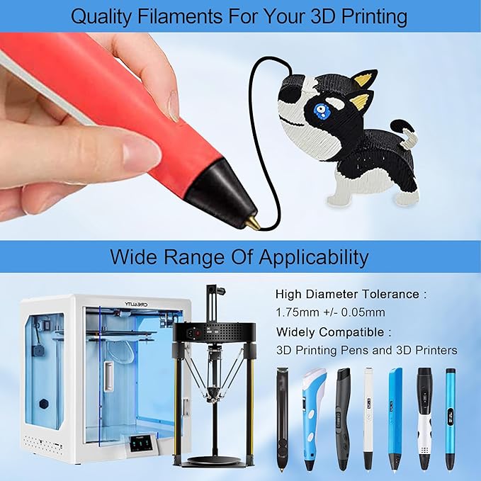 MIKA3D 2 Dual Color in 1 Silk PLA Filament Refill Sample Pack, 16 Different Dual Color Silk PLA, Each 4 Meter Length, Total 64m Silk Shiny Dual Color PLA 3D Printer 3D Pen Filament