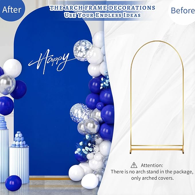 SoarDream Navy Blue Spandex Arch Cover 6FT Wedding Arch Backdrop Cover Stretchy Backdrop Chiara Wall Arch Stand Cover for Wedding Birthday Balloon Decorations- Ideal for Balloon Arches