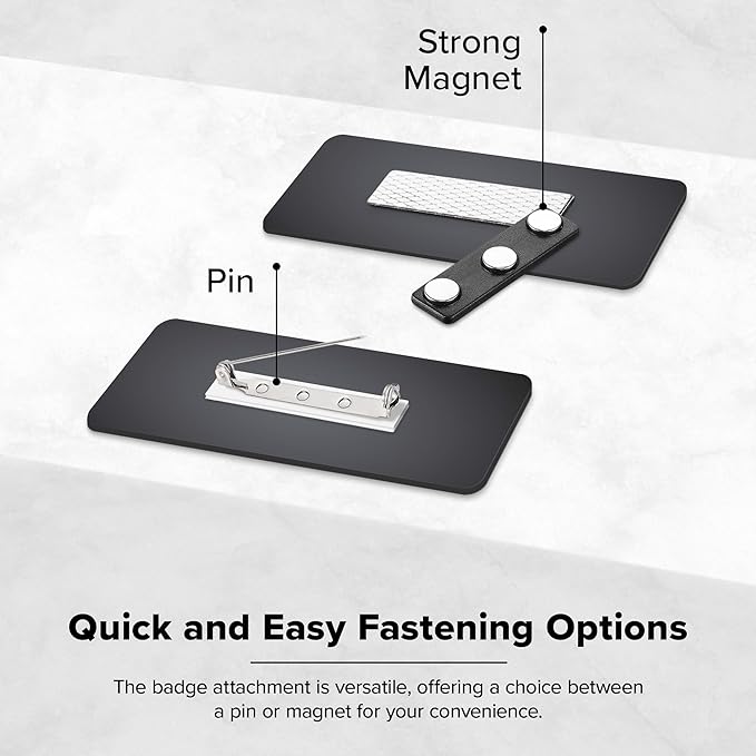 Magnetic Name Tag by My Sign Center - Black and White, Personalized, 1.5x3 Inches, Durable Engravable Impact Material, Made in The USA