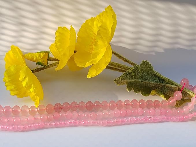 Stone Beads 8mm 100pcs Pink Chalcedony Beads Round Loose Gemstones Beads for Bracelet Necklace Jewelry Making (8mm, 60827 Pink Chalcedony)