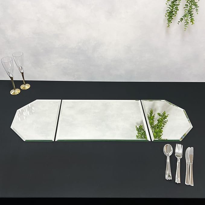Plymor 36" x 12" Runner Set, 5mm Thick Beveled Glass Mirror
