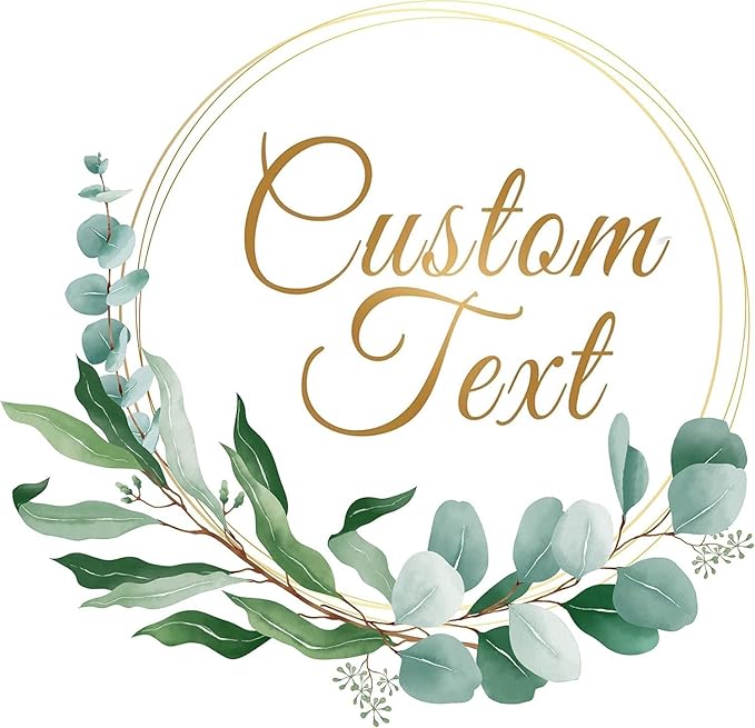 Premium Custom Stickers Labels - Personalized Stickers for Businesses Logo and Name. Birthday Pets and Label Product Boxes Wedding Favors Waterproof Labels (wreath 1, 1.5 inch)