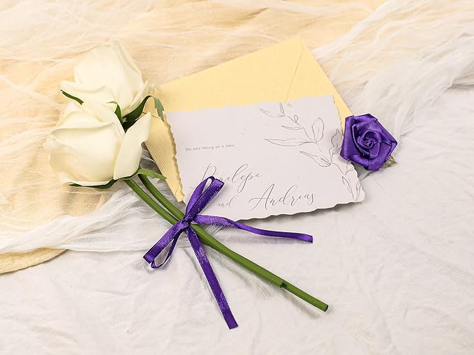 Purple Satin Ribbon 1/4 inch X Continuous 50 Yards, Single Face Polyester Ribbon Perfect for Gift Wrapping, Flower Bouquet, Wedding Decor, Crafts, Bow Making, Sewing and More
