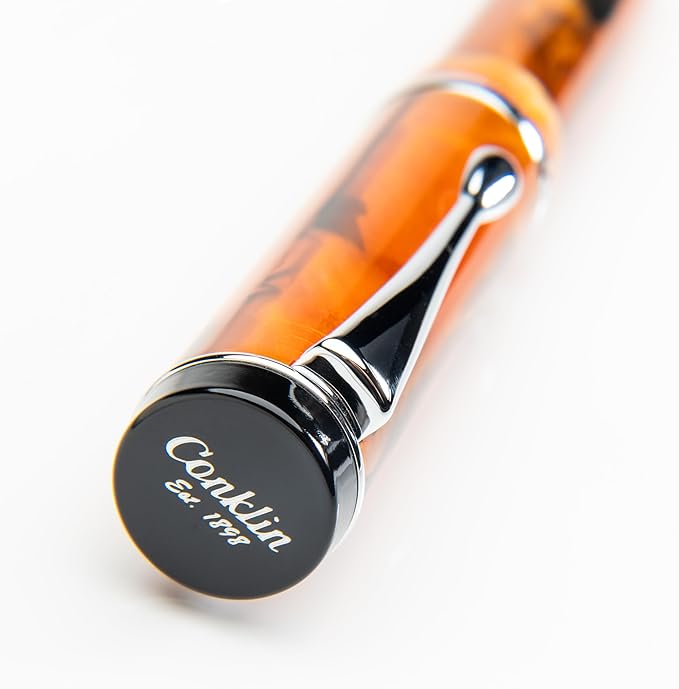 Conklin Duragraph Fountain Pen Amber - Extra Fine Nib, Precision Writing Instrument with Warm Amber Finish