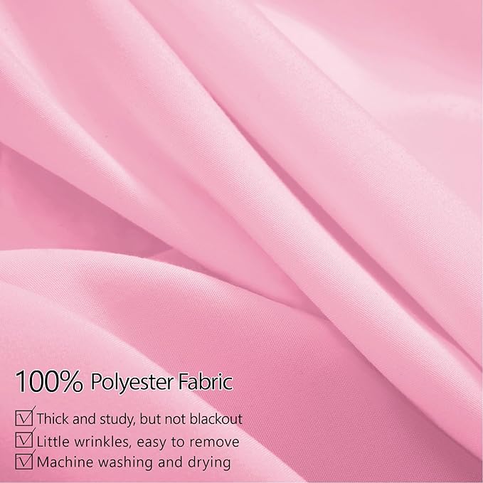 10ft x 10ft Thick Pink Backdrop Curtains for Parties, 2 Panels 5ft x 10ft Non See Through Pink Polyester Wedding Drapes Photo Backdrop for Birthday Party Graudation Photography Home Decor