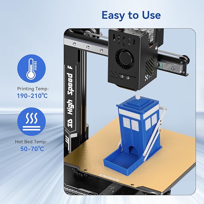 Kingroon PLA Filament 1.75mm 3D Printer Filament Blue Pla Filament 1kg Filament Dimensional Accuracy +/- 0.02mm, Fit Most FDM Printer,Light Blue