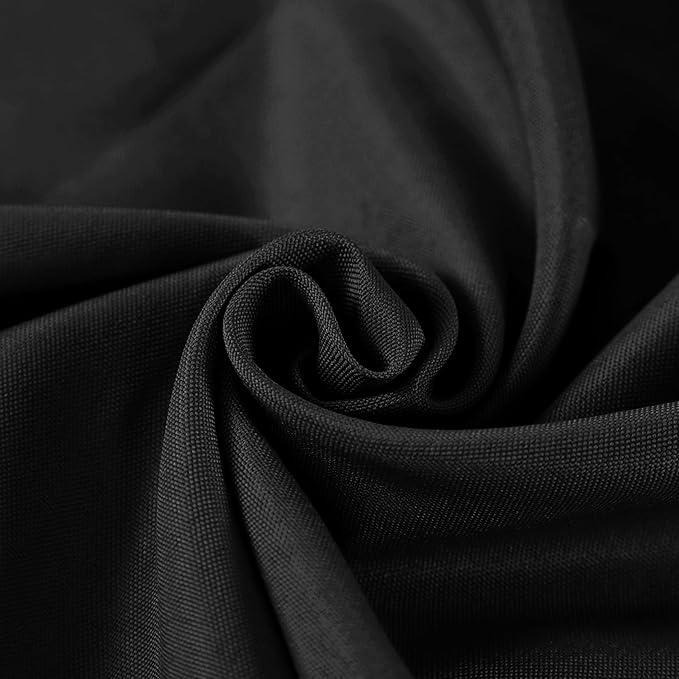 Fokitut 6 Pack Waterproof Rectangle Tablecloth, 90x132 Inch,Stain Resistant and Wrinkle Polyester Table Cloth, Fabric Table Cover for Kitchen Dining, Wedding, Party, Holiday Dinner-Black