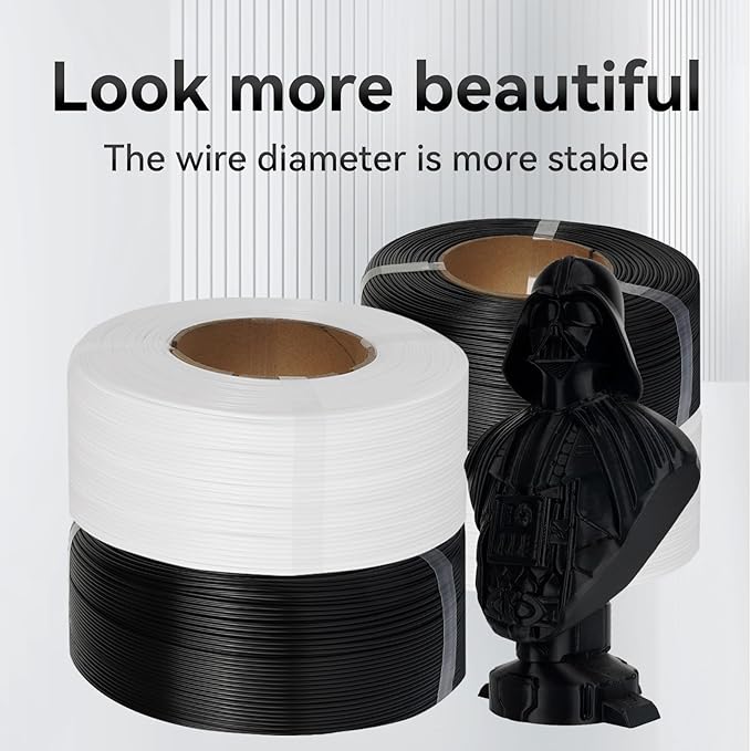 Kingroon PLA Filament 1.75mm Without Tray 3D Printer Filament 1kg PLA Filament Dimensional Accuracy +/- 0.02mm,Fit Most FDM Printer,White