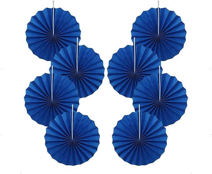 Blue Birthday Decorations,DIY Blue Paper Fans Hanging Decoration ,Party Decorations for Adults 12in, Royal Blue Birthday Decorations,Baby Shower Decorations 30 Color DIY Set (Navy Blue)