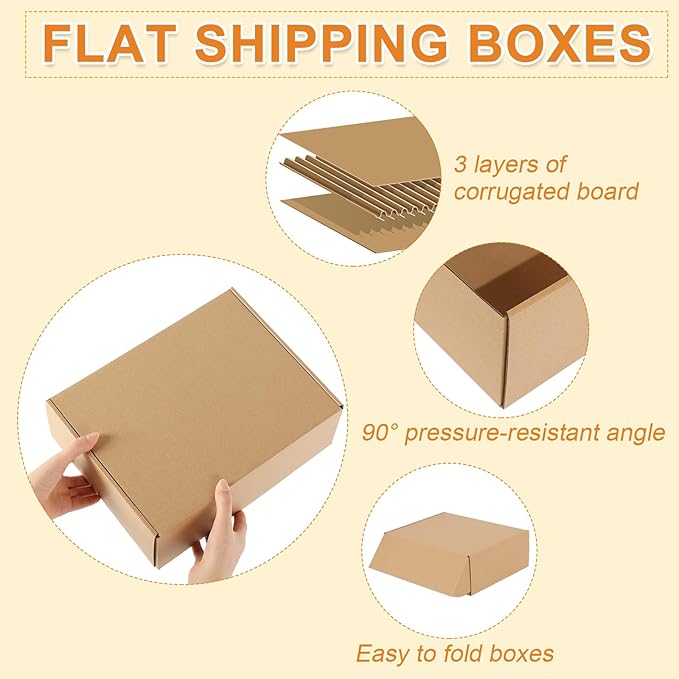Qilery 100 Pcs Shipping Boxes Cardboard Gift Corrugated Cardboard Brown Boxes Mailer Packaging for Mailing Small Business Present (9 x 6 x 4 Inches)