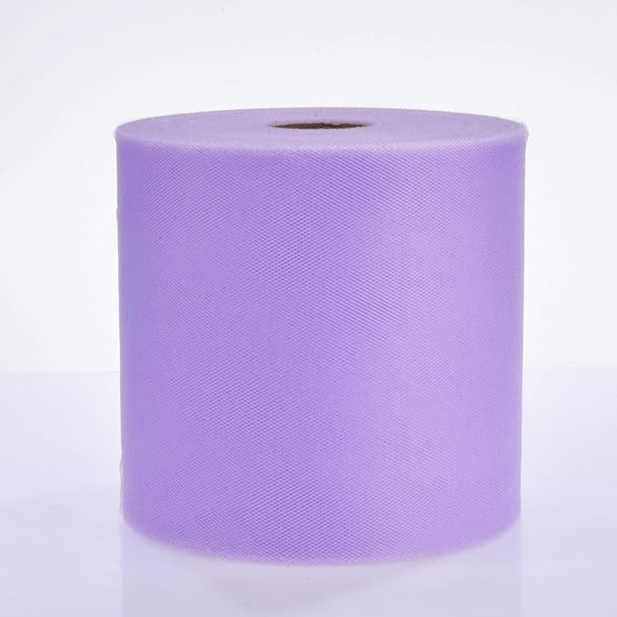 Tulle Fabric Roll, 6” by 200 Yards (600FT) Tulle Organza Fabric Spool for DIY Tutu Skirt Baby Shower Decor Wedding Backdrop Crafts Birthday Party Supplies (Lavendar)