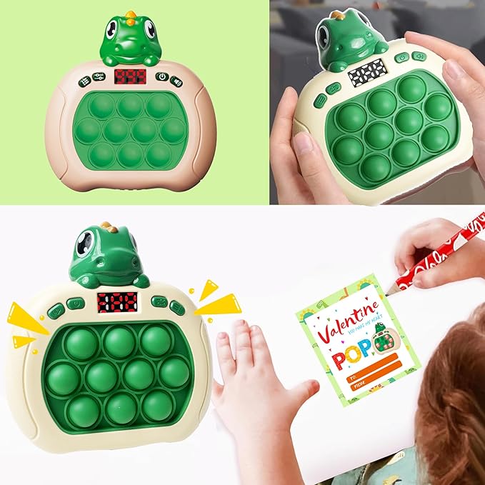 Dinosaur Quick Push Bubble Game,Pop Fidget Light up Puzzle Game Sensory Toys,Halloween Dinosaur Toys for Kids Boys Girls Toddlers Party Favor