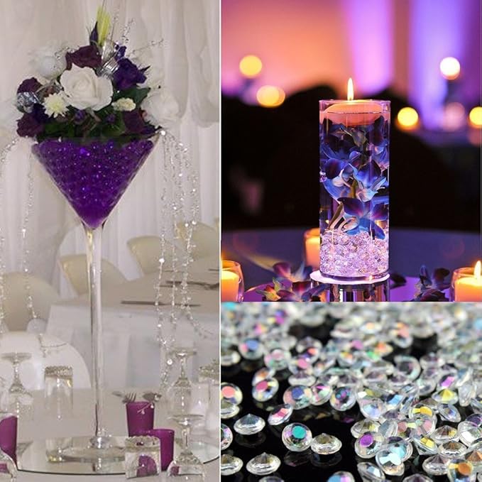 10000 pcs/Pack Wedding Table Scatter Confetti Crystals Acrylic Diamonds Vase Fillers 4.5 mm Rhinestones for Wedding, Bridal Shower, Vase Beads Decorations (Rose red)