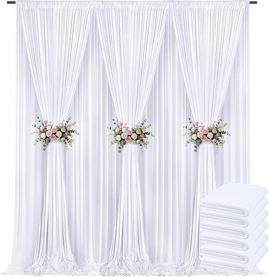 30x10ft Backdrop Curtains for Parties, 6 Panels 5x10ft Photography Backdrop Curtain with Rod Pocket,Backdrop Polyester Background Drapes,Wedding Backdrop Drapes for Birthday Baby Shower Home Decor